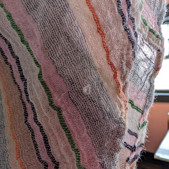 We The Free Midwest Gauzy Sheer Stripped Button-Down Shirt Boho Y2K Festival - Picture 8 of 8